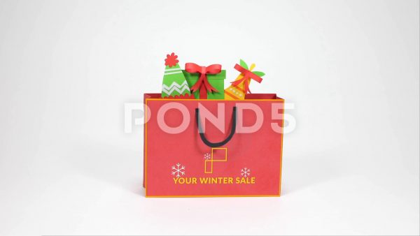 پروژه آماده افترافکت : تیزر تبلیغاتی استاپ موشن Christmas Shopping Bag 096681878