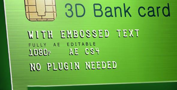 پروژه آماده افترافکت : تیزر تبلیغاتی کارت اعتباری 3D Bank Card With Embossed Text 4441695