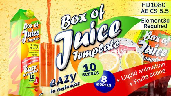 پروژه آماده افترافکت : تیزر تبلیغاتی آب پرتقال Box Of Juice Template 15577952